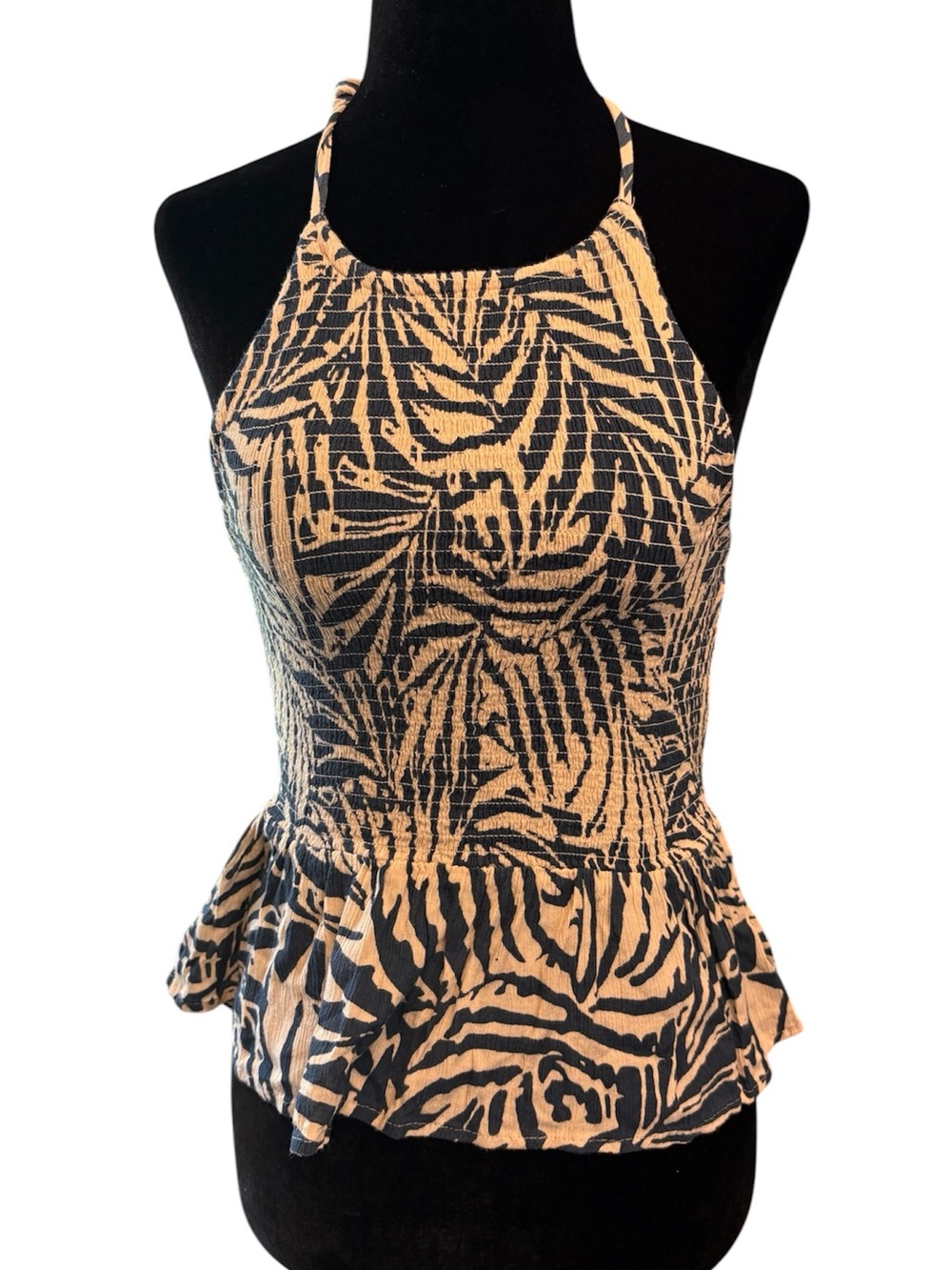 Patrons of Peace Peplum halter Top size medium